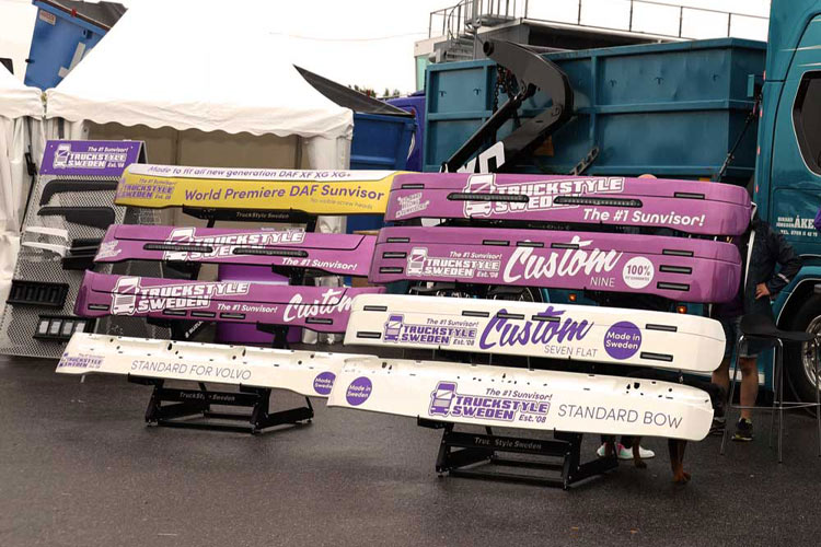 The truckvisors on a stand