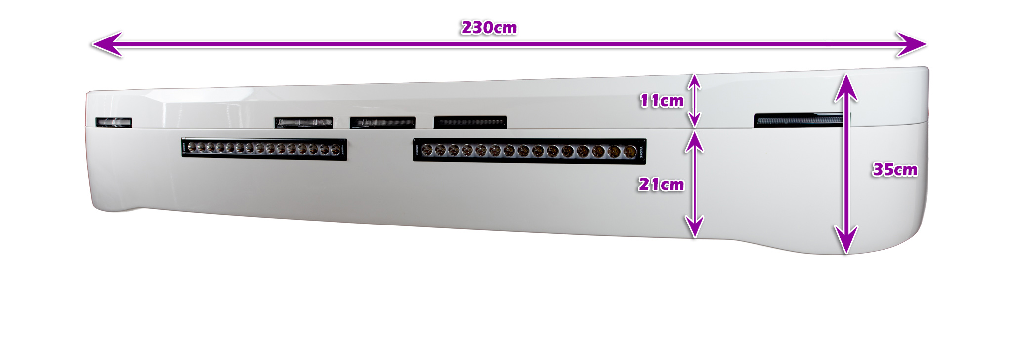 Sunvisor 35 cm for Scania NG with Vision X XPL Halo 21' 75W LED-bars