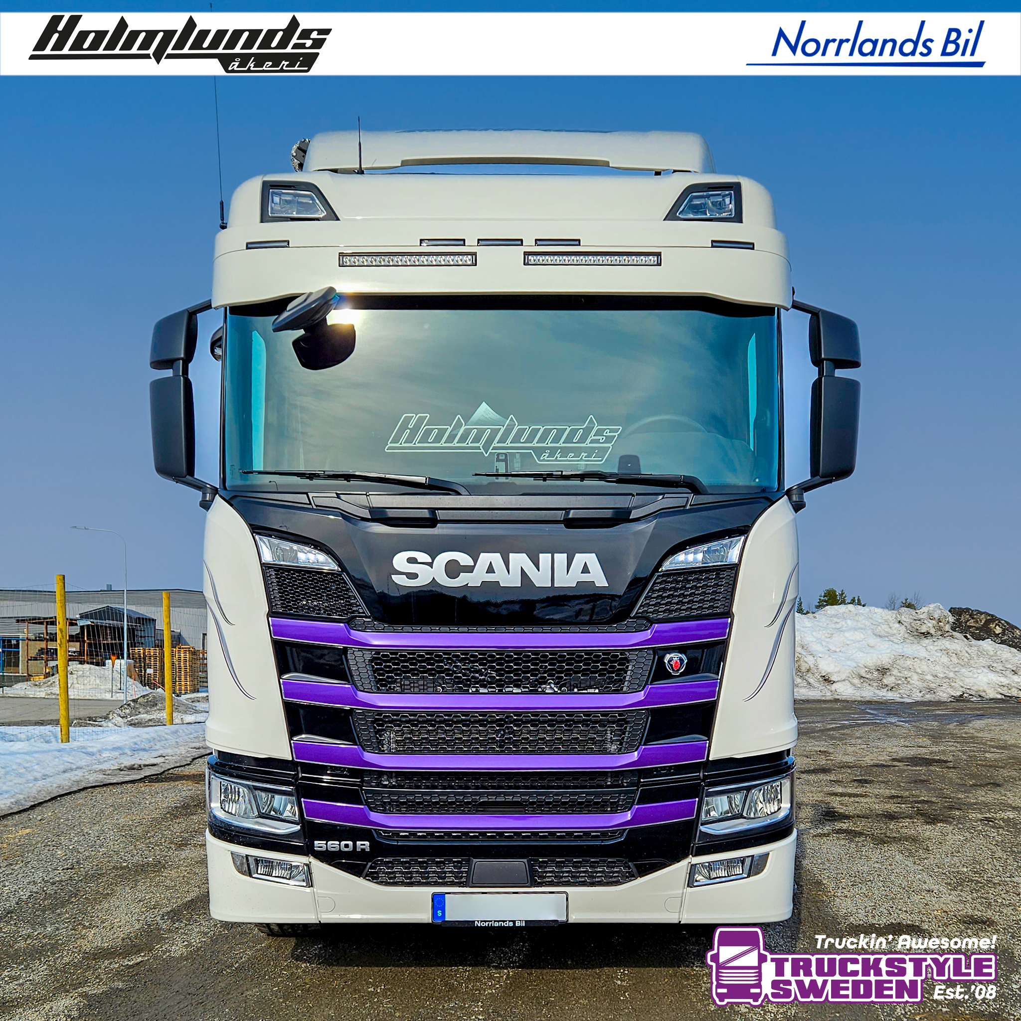 Sunvisor 35 cm for Scania NG with Vision X XPL Halo 21' 75W LED-bars